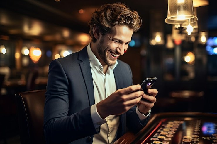 Studio live dealer Evolution Gaming dengan multi-kamera profesional dan dealer di meja baccarat
